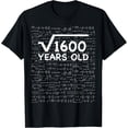 thumbnail image 1 of Funny 40th Birthday 40 Years Old Square Root Math Pun Gift T-ShirtMen and women, Black T-shirt, size: Extra large, 1 of 4