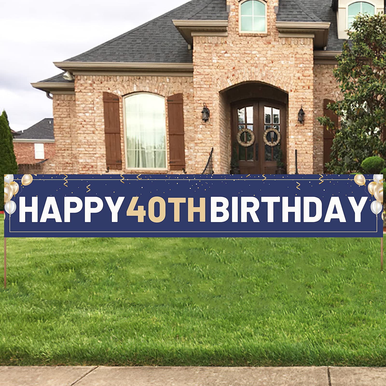 Lordy Lordy Look Who's 40 Banner – Rose Gold 40th Birthday Party Decorations, DIY Hanging Sign