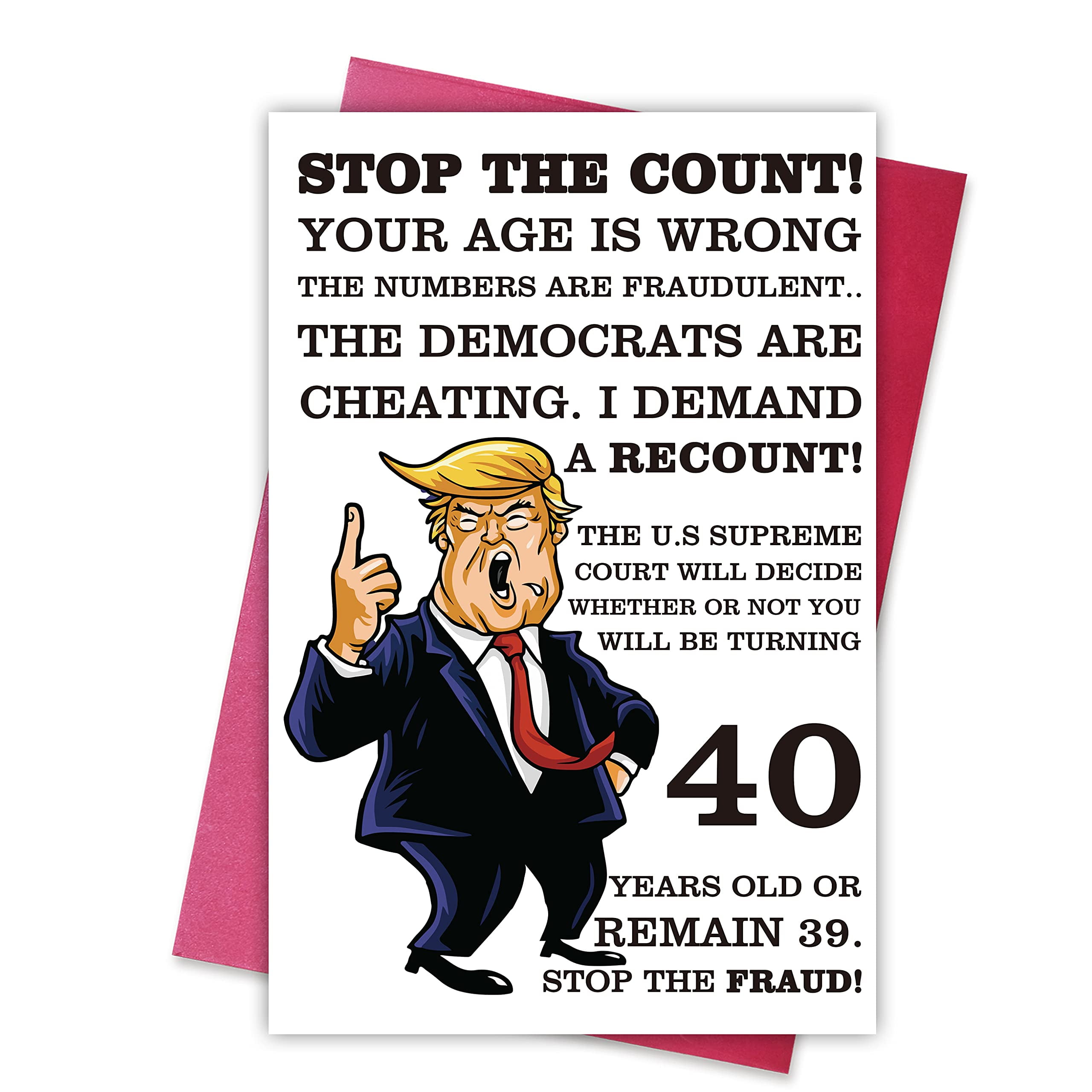 Funny 40th Birthday Card, Humorous 40 Years Old Birthday Card for