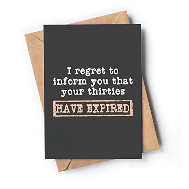 Funny 40th Birthday Card for men or women with envelope Joke card for