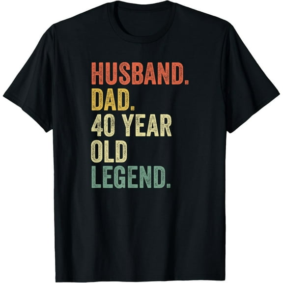Funny 40th Birthday For Men Gifts Vintage Dad 1980 T-ShirtMen and women, Black T-shirt, size: Extra large