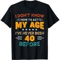 thumbnail image 1 of Funny 40th Old Birthday I Don't Know How To Act My Age Adult T-Shirt, 1 of 4