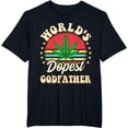 thumbnail image 1 of Funny 420 Pot Vintage Matching Worlds Dopest Godfather T-Shirt, 1 of 5