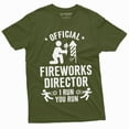 thumbnail image 1 of Funny 4Th Of July T-Shirt Fireworks Director I Run You Run Party Tee Shirt (X-Large Military Green), 1 of 6