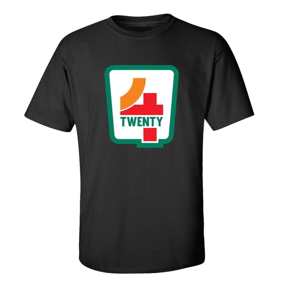 Funny 4Twenty Adult Unisex Short Sleeve T-Shirt-Black-XL