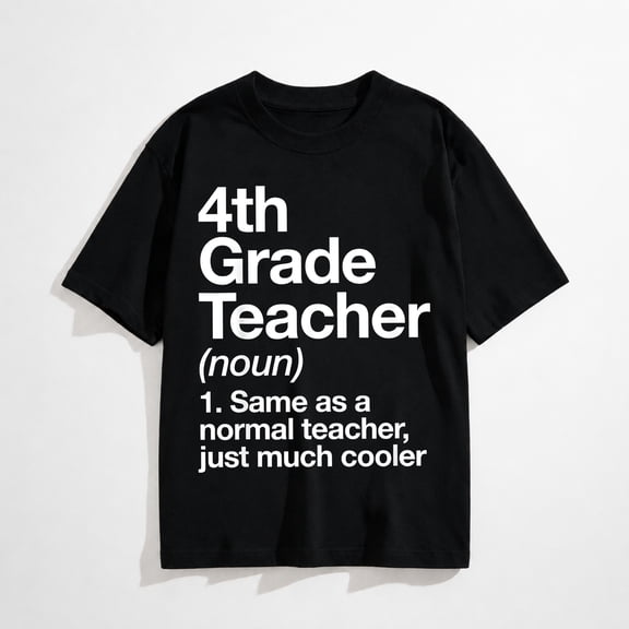 Funny 4th Grade Teacher Shirts for Women, Much Cooler Definition Graphic Back to School Short Sleeve Tee
