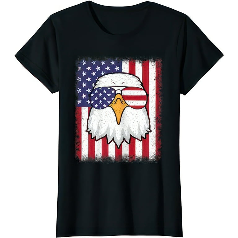 Patriotic Eagle T-Shirt 4th Of July Usa American Flag Tshirt