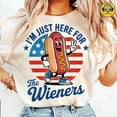 thumbnail image 1 of Funny 4th Of July Just Here For The Wieners T-shirt, Funny USA Hot Dog Shirt, Independence Day Shirt, Retro America Patriotic Weenies TH210589, 1 of 5