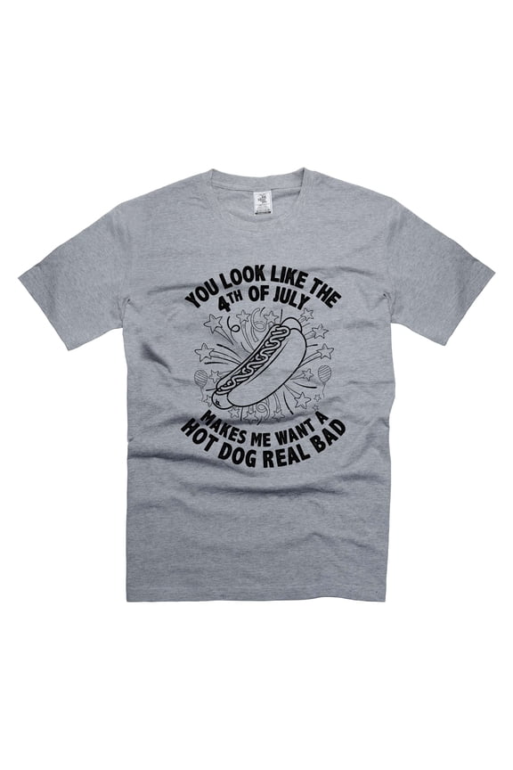Funny 4th Of July Shirt Hot Dog Wiener Shirts Fourth Of July Joke Shirt USA Patriotic Gifts (Small Grey)
