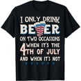 thumbnail image 1 of Funny 4th of July Beer Party Shirt with American Flag Men T-Shirt, 1 of 3