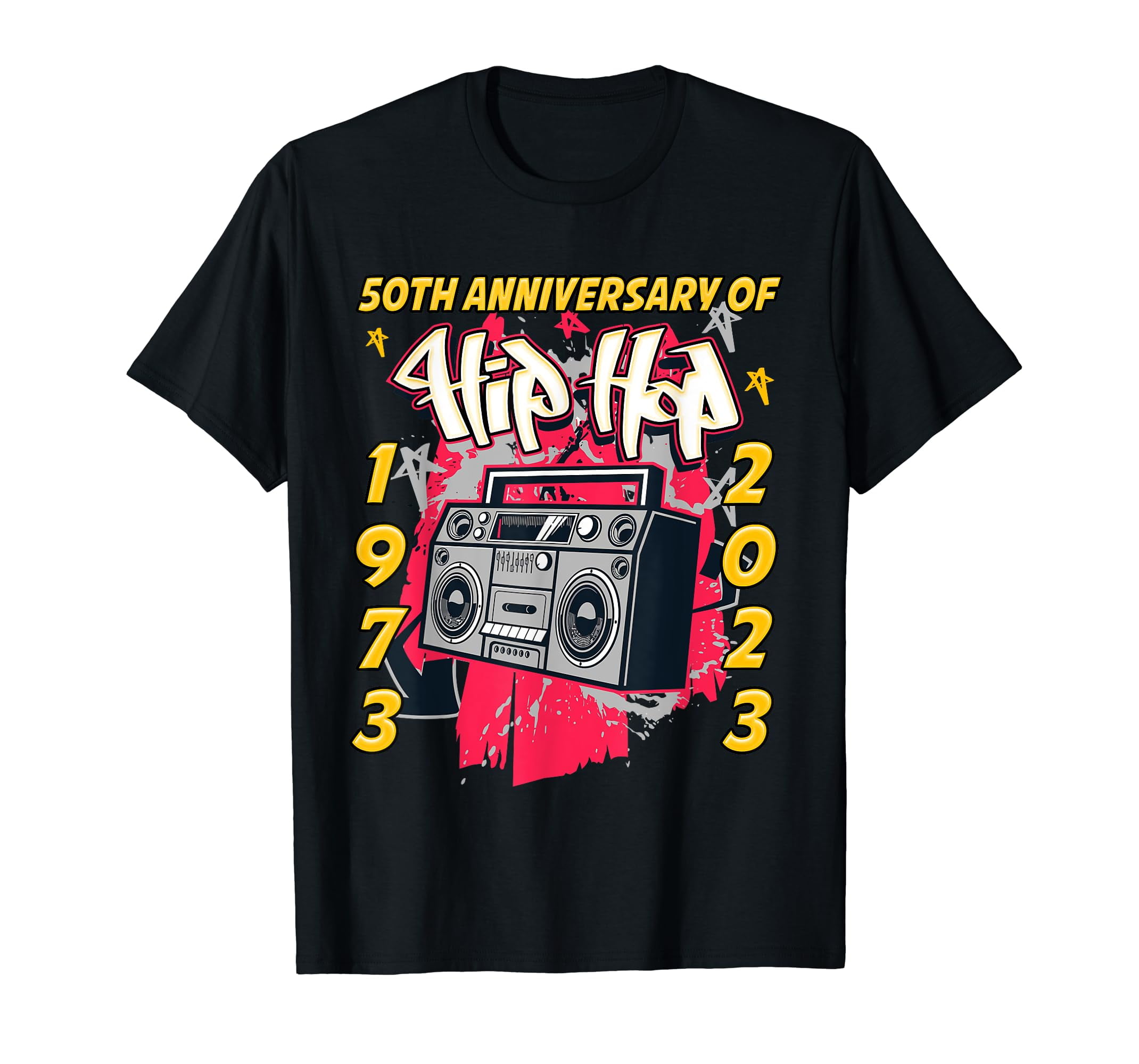 T-shirt 50 Ans De Hip-Hop - Bronx Subway Graffiti - Unisexe Noir, Coton 100%