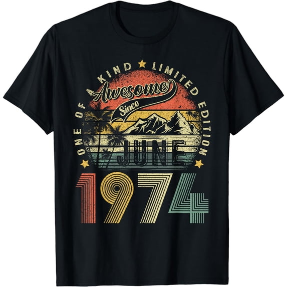 Funny 50 Years Old June 1974 Vintage 50th Birthday Gifts Men T-Shirt