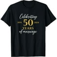 thumbnail image 1 of Funny 50 Years of Marriage 1974 50th Wedding Anniversary T-Shirt men and women can wear, black, white, gifts, 1 of 4