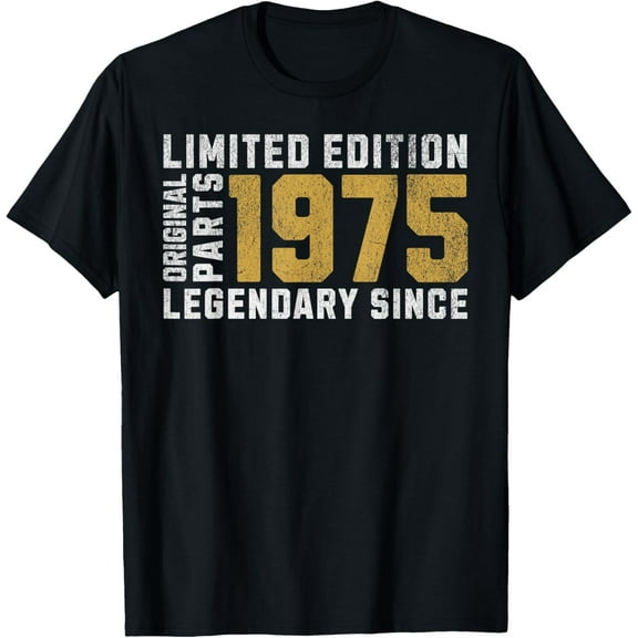 Funny 50th Birthday Limited Edition 1975 Retro Him Her T-Shirt