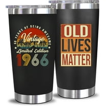 Funny 60th Birthday Gifts For Men - 1966 60th Birthday Decorations Ideas For Him Present For Man Turning 60 Year Old Gifts For Dad, Husband, Friends- 20 Oz Stainless Steel Tumbler Mug (Black-196601)