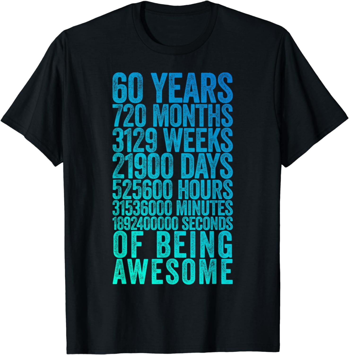 60 Years Old 60th Birthday Vintage Retro T Shirt 720 Months 60 Years Old 60th Birthday Vintage Retro T Shirt 720 Months
