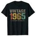 thumbnail image 1 of Funny 60th Tee Vintage Legends Born in 1965 60 Years Old Party Women T Shirts Summer Cotton Birthday Gift Idea Men T-shirt, 1 of 6