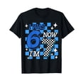 thumbnail image 1 of Funny 67 Birthday T-Shirt - Blue Checkered Design, "I Was 6 Now I'm 7" with Bold Text and Stars, 1 of 5