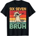 thumbnail image 1 of Funny 67 Dabbing Six Seven Bruh Raccoon Design Unisex T-Shirt, 1 of 5