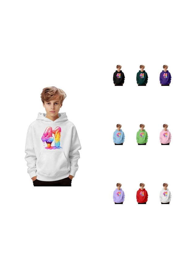 Funny 67 Meme Kids Hoodie, Graphic Print Sweatshirt with Front Pocket - Boys Girls Casual Long Sleeve Jacket