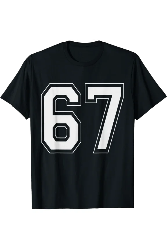 Funny 67 Meme Number Six Seven Gen Alpha Slang T-Shirt for Trendy Casual Wear