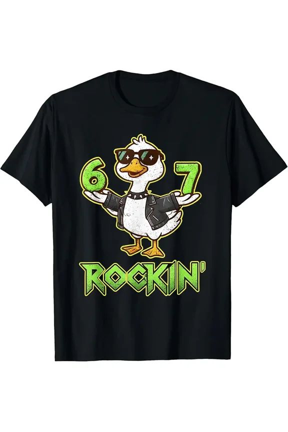 Funny 67 Meme Silly Goose 6 7 Six Seven 6-7 Gen Alpha Slang T-Shirt