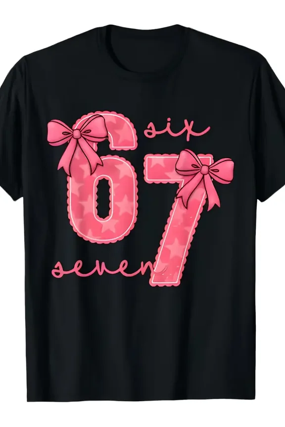 Funny 67 Meme Valentines Day T-Shirt Men | Casual Crew Neck, Medium Stretch Fabric, Print Pattern, Regular Sleeve, All-season Wear