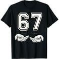 thumbnail image 1 of Funny 67 Six Seven Meme Couple Matching Costume T-Shirt tee, 1 of 4