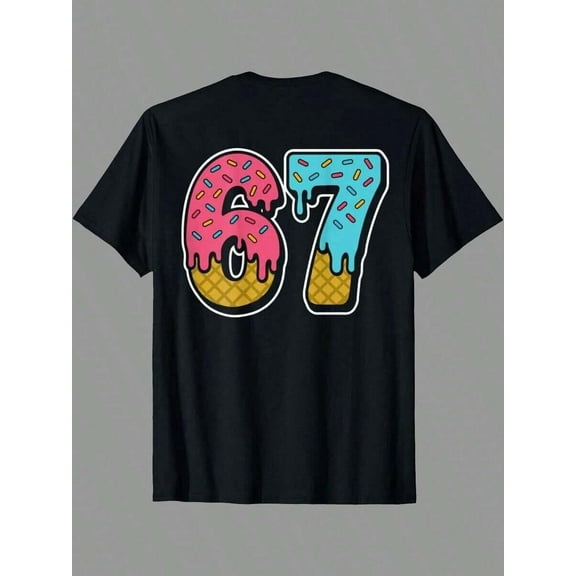Funny 67 Six Seven Meme For Gen Alpha T-Shirt For Men – Fashionable Novelty Graphic Printed Men's Funny Casual Tee, 100% Cotton, Crew Neck, Regular Fit, All-Season Everyday T Shirt – Valentine Christ