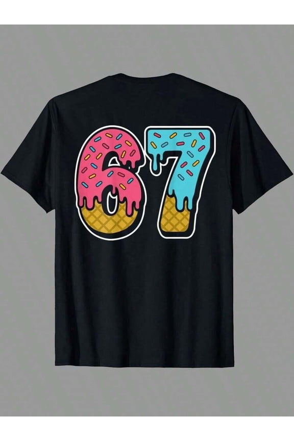 Funny 67 Six Seven Meme For Gen Alpha T-Shirt For Men – Fashionable Novelty Graphic Printed Men's Funny Casual Tee, 100% Cotton, Crew Neck, Regular Fit, All-Season Everyday T Shirt – Valentine Christ