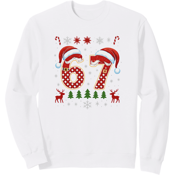Funny 67 Six Seven Squad Meme Christmas Ugly Unisex Sweatshirt ,Full Sizes S-5XL