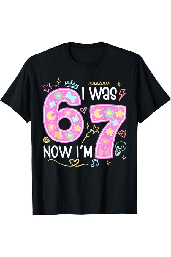 Funny 7 Year Old Birthday I was 6 Now I'm 7 Meme Tee T-Shirt