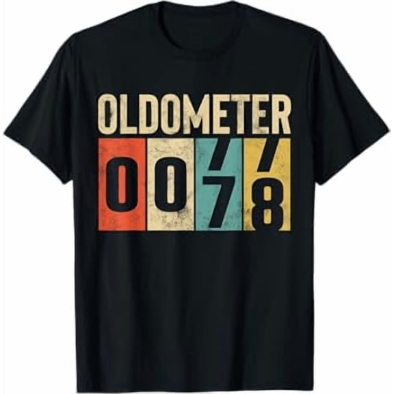 Funny 78 Years Old Oldometer Vintage 78th Birthday Odometer T-Shirt