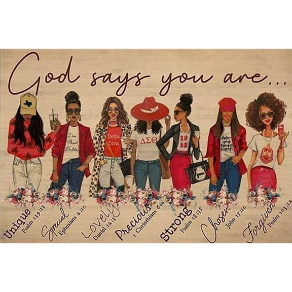 Funny 8 x 12 Metal Tin Sign - Delta Sigma Theta Girl Antique Plaque Rustic Poster Bar Home Wall Decor rustic metal sign