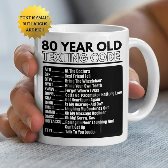 Funny 80 Year Old Mug, 80th Birthday Gift, Funny Gift for Seniors, 80th Birthday Gift Ideas, Grandma 80th Birthday, Grandpa 80th Birthday