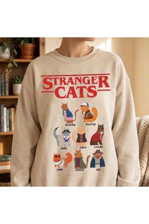 Funny 80s Cat Crew Graphic Comfort Colors Tee - Retro Pop Culture Fan Gift