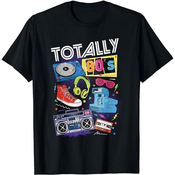 Funny 80s Retro Tee 1980s Party Gift Turntable Cassette T-Shirt
