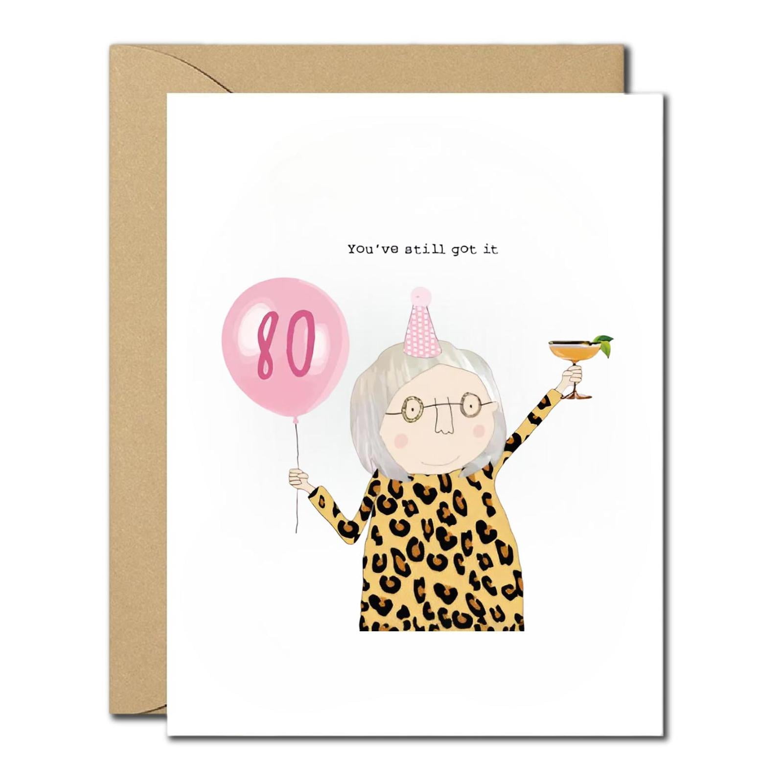 Funny 80th Birthday Card for Women - Humorous Leopard Print Grandma  Partying - You've Still Got It - Cute Greeting Card for Mom, Grandma, Aunt,  Best Friend - Walmart.com, image size:1600x1600
