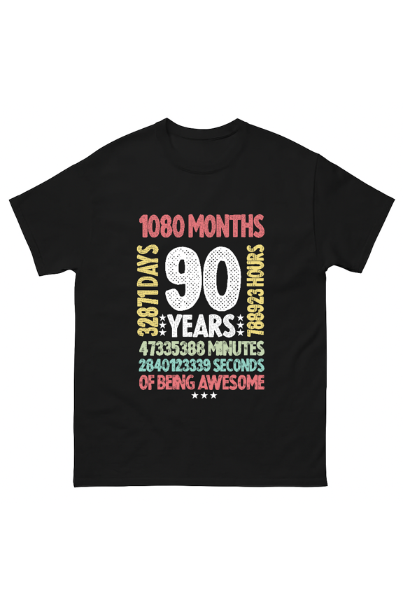 Funny 90th Birthday Vintage Retro 90 Year Old Unisex T-Shirt V10488