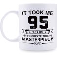 thumbnail image 1 of Funny 95th Birthday Gifts for Women Men - It Took Me 95 Years To Create This Masterpiece Mug - 95 Year Old Present Ideas for Mom, Dad, Wife, Sister, Grandma, Friends, Coworkers - 11 oz Coffee Mug, 1 of 6