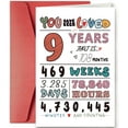 thumbnail image 1 of Funny 9th Birthday Card for Grandson Granddaughter, Cute 9 Years Old Birthday Greeting Card for Sister Brother, 9th Birthday Gift from Mom Dad, 1 of 7
