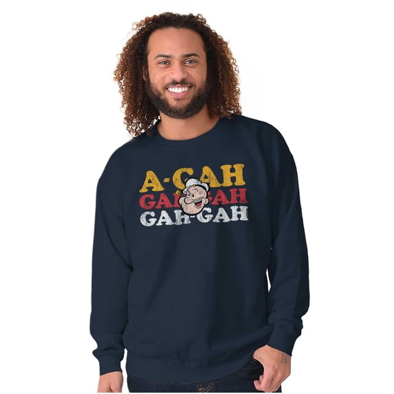 Funny A-Gah Popeye The Sailor Laugh Unisex Plus Size Sweatshirt Brisco Brands 4X