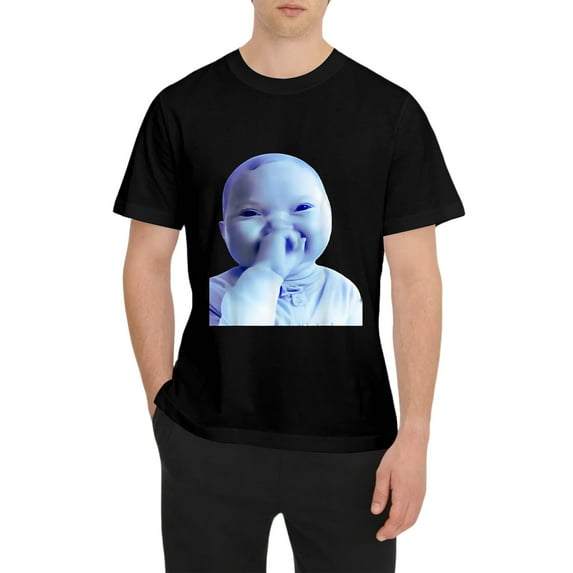 Funny AI Baby Holding Laugh Meme Viral Trend T-Shirt