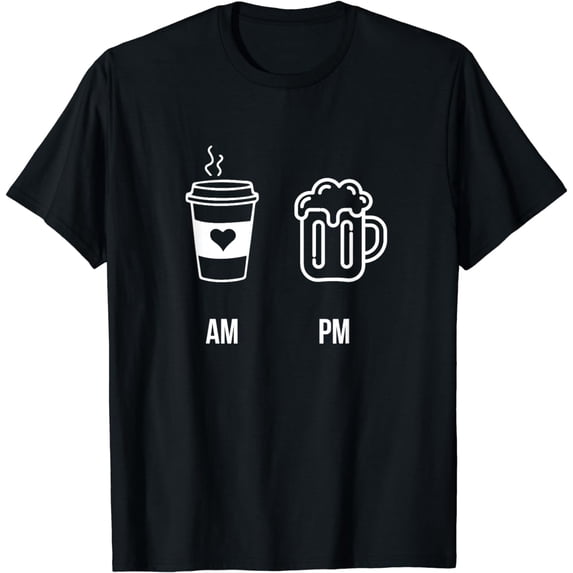 Funny AM Coffee PM Beer T-Shirt