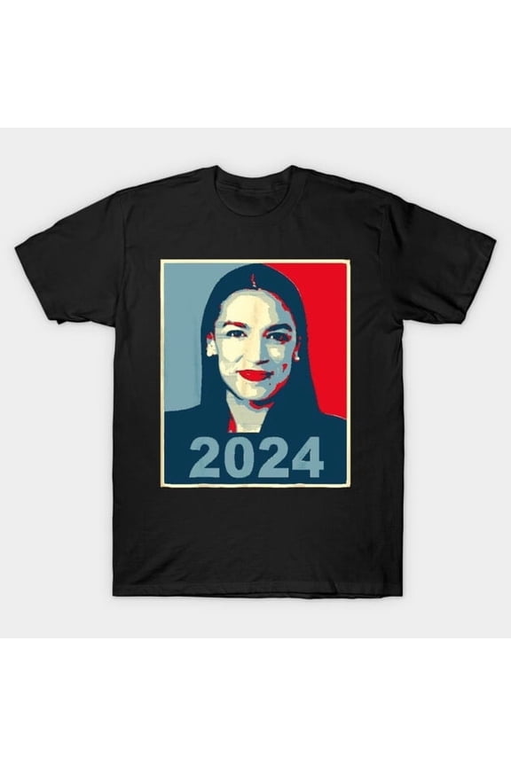 Funny AOC 2024 Political Campaign Artwork Print, H6970 T-Shirt, for Men and Women, Up to Size 5XL
