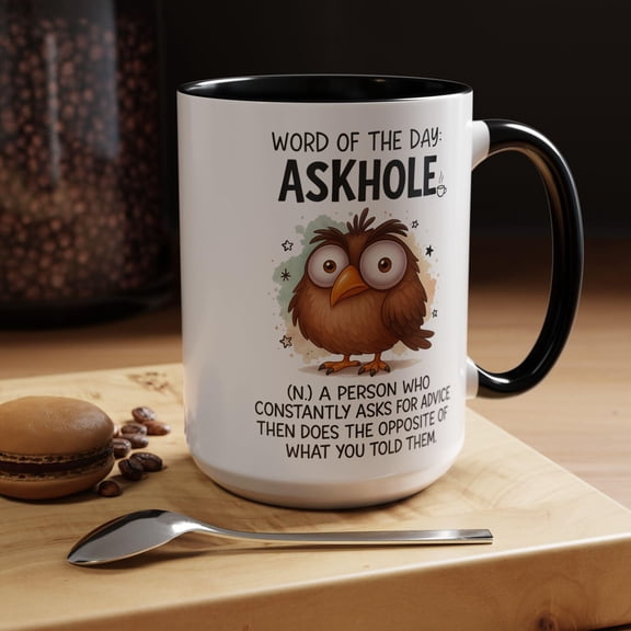 Funny ASKhole Mug, Word of the Day Definition Cup, Sarcastic Friend Gift, Office Humor, Coffee Lover Mug, White Elephant Gift 11oz 15oz 20oz