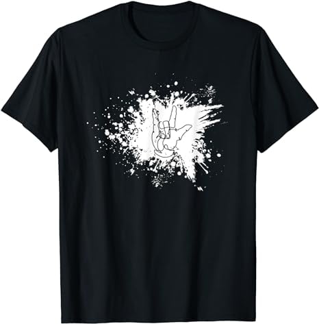 Funny ASL Love American Sign Language Splash Of Color T-Shirt - Walmart.com