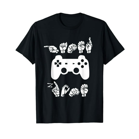 Funny ASL Shirt for Gamers Gaming Video Game Sign Language T-Shirt