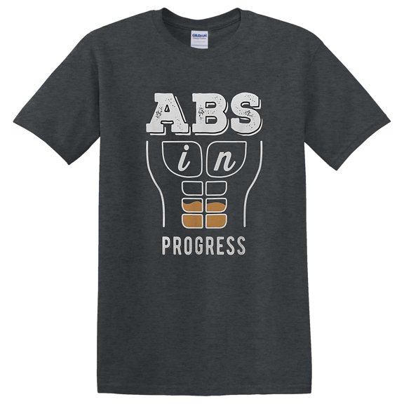 Funny Abs Progress Summer Workout Loading Fitness Gym Humor Graphic Art T-Shirt Unisex, up to 5XL