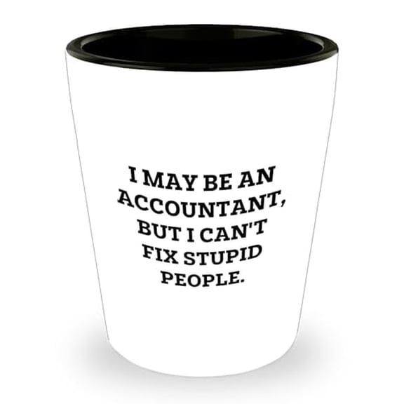 Funny Accountant Gifts: I May Be An Accountant But Cant Fix Stupid People Shot Glass, Unique Birthday Unique Gifts for Accountants, Gifts from Mom to Accountant Friend